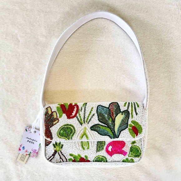Made in India Handbags - ✨HP✨ Viral Vegetable Garden Radish Beaded Shoulder Bag